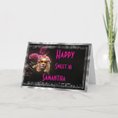 Masquerade Geburtstagsparty Dankeskarte (Vorderseite)