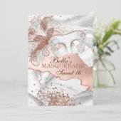 Masquerade Geburtstagsparty Einladungen (Stehend Vorderseite)