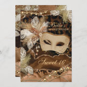 Masquerade Geburtstagsparty Einladungen (Vorne/Hinten)