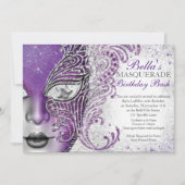 Masquerade Geburtstagsparty Einladungen (Vorderseite)