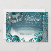 Masquerade Geburtstagsparty Einladungen (Vorderseite)