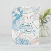 Masquerade Geburtstagsparty Einladungen (Stehend Vorderseite)