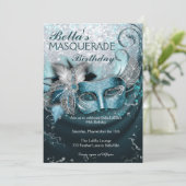 Masquerade Geburtstagsparty Einladungen (Stehend Vorderseite)