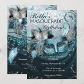 Masquerade Geburtstagsparty Einladungen (Vorne/Hinten)