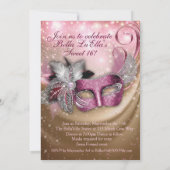 Masquerade Geburtstagsparty Einladungen (Rückseite)