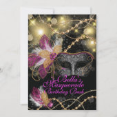 Masquerade Geburtstagsparty Einladungen (Vorderseite)