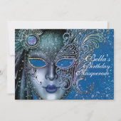 Masquerade Geburtstagsparty Einladungen (Rückseite)