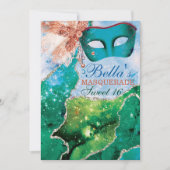 Masquerade Geburtstagsparty Einladungen (Vorderseite)