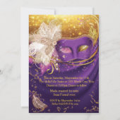 Masquerade Geburtstagsparty Einladungen (Rückseite)