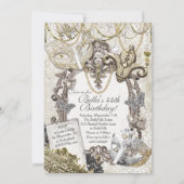 Masquerade Geburtstagsparty Einladungen (Rückseite)