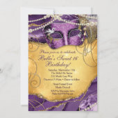 Masquerade Geburtstagsparty Einladungen (Rückseite)