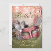 Masquerade Geburtstagsparty Einladungen (Vorderseite)