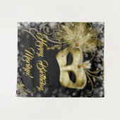 Masquerade Geburtstagsparty Hintergrund Wandteppich (Vorderseite (Horizontal))