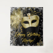 Masquerade Geburtstagsparty Hintergrund Wandteppich (Vorderseite)