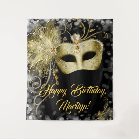 Masquerade Geburtstagsparty Hintergrund Wandteppich (Vorderseite)