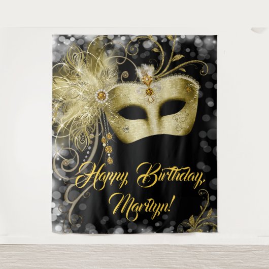 Masquerade Geburtstagsparty Hintergrund Wandteppich (Vorderseite)