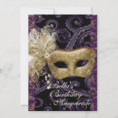 Masquerade Geburtstagsveranstaltungen Party Einlad Einladung (Rückseite)