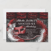 Masquerade Geburtstagsveranstaltungen Party Einlad Einladung (Vorderseite)