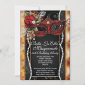 Masquerade Geburtstagsveranstaltungen Party Einlad Einladung (Vorderseite)