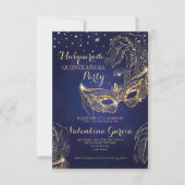 Masquerade Glitzer quinceanera Maske einladen Mari Save The Date (Vorderseite)