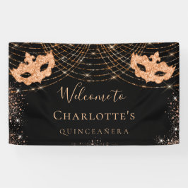 Masquerade Glitzer-Staub Quinceanera Banner