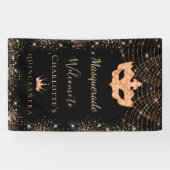 Masquerade Glitzer-Staub Quinceanera Banner (Horizontal)