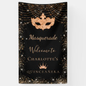 Masquerade Glitzer-Staub Quinceanera Banner (Vertikal)