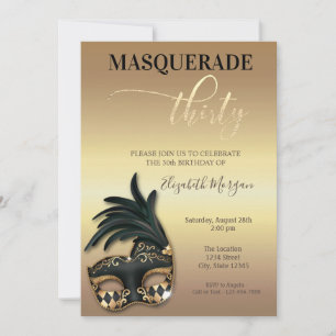 Masquerade Gold 30th Geburtstag Einladung