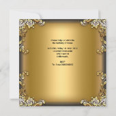 Masquerade Gold Black Birthday Party Einladung (Rückseite)