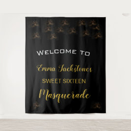 Masquerade Gold Black Sweet 16 15 Geburtstag Wandteppich