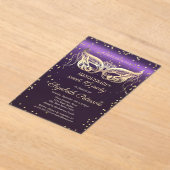 Masquerade Gold Diamonds Purple Sweet 16  Acryleinladungen (Ablage )