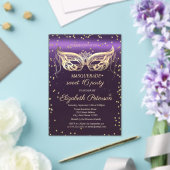 Masquerade Gold Diamonds Purple Sweet 16  Acryleinladungen (In Situ (Hochzeit))