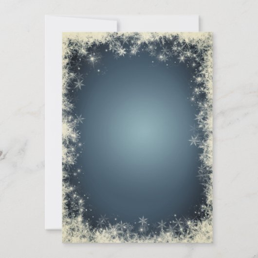 Masquerade, Goldmaske Schneeflocken Quinceañera Einladung (Rückseite)