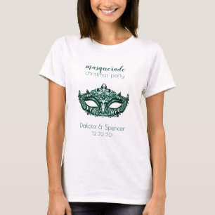 Masquerade Green Mask Lebhafter Smaragd Custom T-Shirt