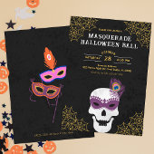 Masquerade Halloween Ball Skull Invite Einladung