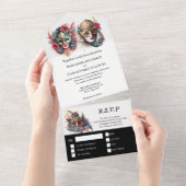 Masquerade Hochzeit | Bräutigam venezianische Mask All In One Einladung (Abreißen)