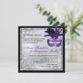 Masquerade Hochzeit Einladung (Stehend Vorderseite)