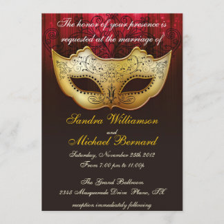 Masquerade Hochzeit Extravagante Einladung