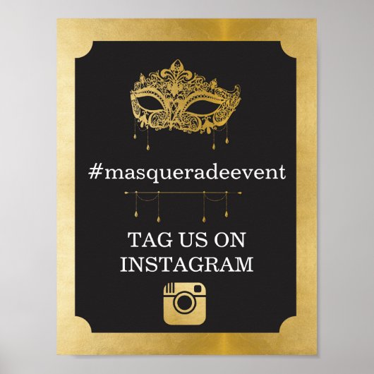 Masquerade Instagram Signieren Foto Instant Event  Poster (Vorne)