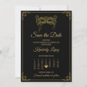 Masquerade Kalender Save the Date Quinceañera Einladung (Vorderseite)