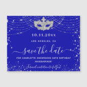 Masquerade königsblaues silbernes Party Save the D Magnetkarte (Vorderseite)