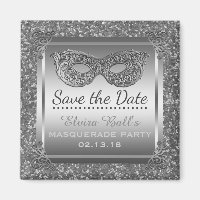 Masquerade Kostüm Party Save the Date Glam Silver