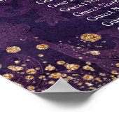 Masquerade lila Glitzer 9 Tabellen Sitzplakette Poster (Ecke)