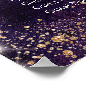 Masquerade lila Glitzer Sitzkarte Poster (Ecke)