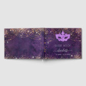 Masquerade lila Gold Glitzer Geburtstag Gästebuch (Voll)