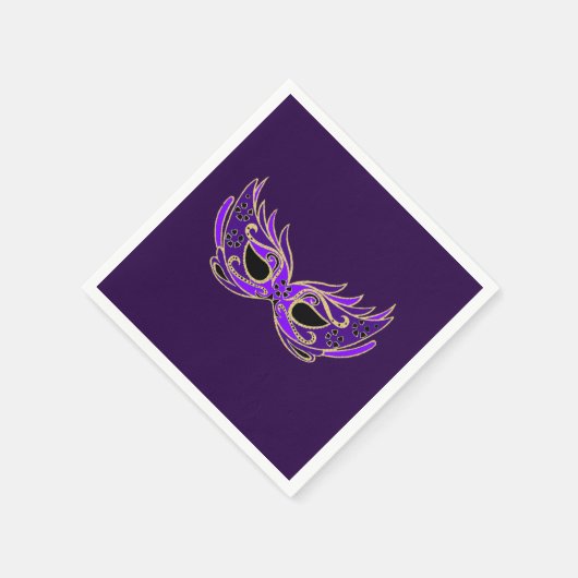 Masquerade lila Maske Party oder maskierte Ball Serviette (Ecke)
