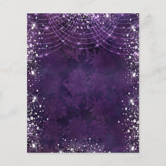 Masquerade lila Quinceanera Einladung Flyer (Hinten)