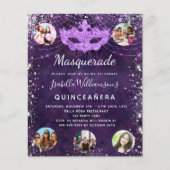 Masquerade lila Quinceanera Einladung Flyer (Vorne)