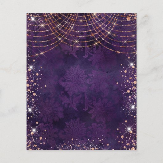 Masquerade lila Rose Gold Party Einladung (Rückseite)