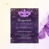 Masquerade lila Rose Gold Party Einladung